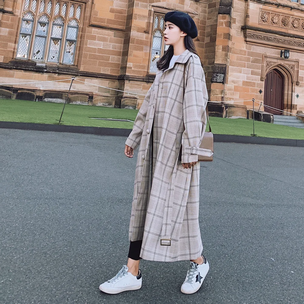 Photo Shoot 2019 Spring New Style Korean-style Plaid Coat-Style Retro British Style Waist Hugging Long Pattern Trench Coat Women
Photo Shoot 2019 Spring New Style Korean-style Plaid Coat-Style Retro British Style Waist Hugging Long Pattern Trench Coat Women