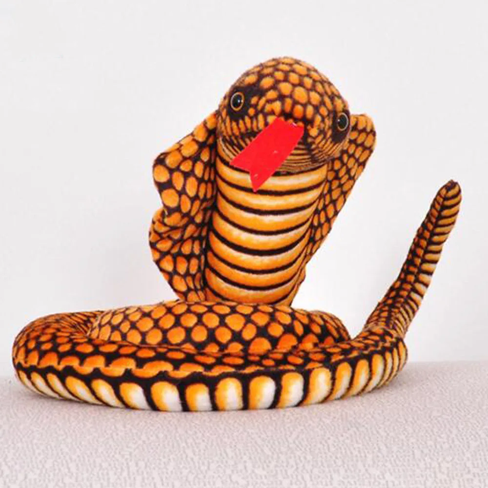 Фото Детская плюшевая игрушка имитация кобры змея детская мягкая для рождества
