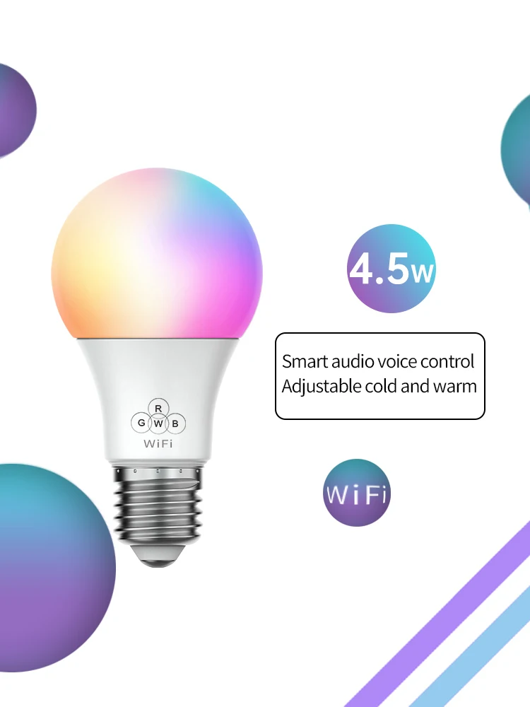 15W WiFi Smart Light Bulb B22 E27 LED RGB Lamp Work with Alexa/Google Home 85-265V RGB+White Dimmable Timer Function Magic Bulb
15W WiFi Smart Light Bulb B22 E27 LED RGB Lamp Work with Alexa/Google Home 85-265V RGB+White Dimmable Timer Function Magic Bulb