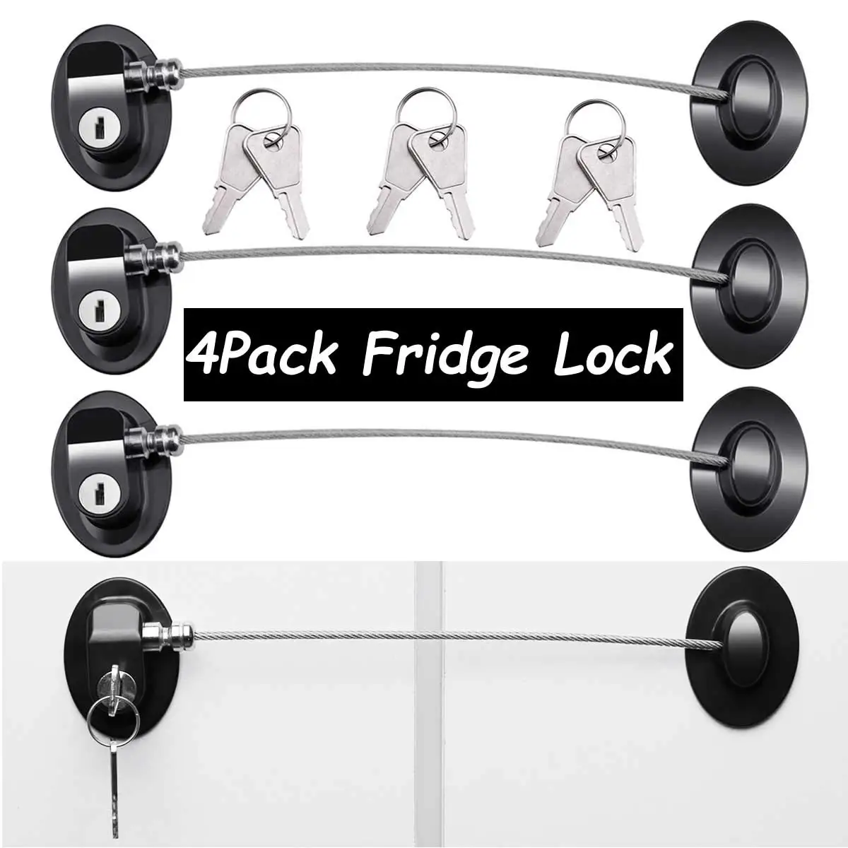 Refrigerator Door Locks(4-Pack),Mini Fridge Lock, File Cabinet Lock, Drawer Lock, Lock for Cabinet, Child Safety Lock
Refrigerator Door Locks(4-Pack),Mini Fridge Lock, File Cabinet Lock, Drawer Lock, Lock for Cabinet, Child Safety Lock