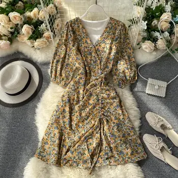 Lady Sexy Dress Women's 2020 New Fashion V Neck Drawstring Pleated High Waist Slimming Sweet Floral Ruffle Vestidos M454
Lady Sexy Dress Women's 2020 New Fashion V Neck Drawstring Pleated High Waist Slimming Sweet Floral Ruffle Vestidos M454