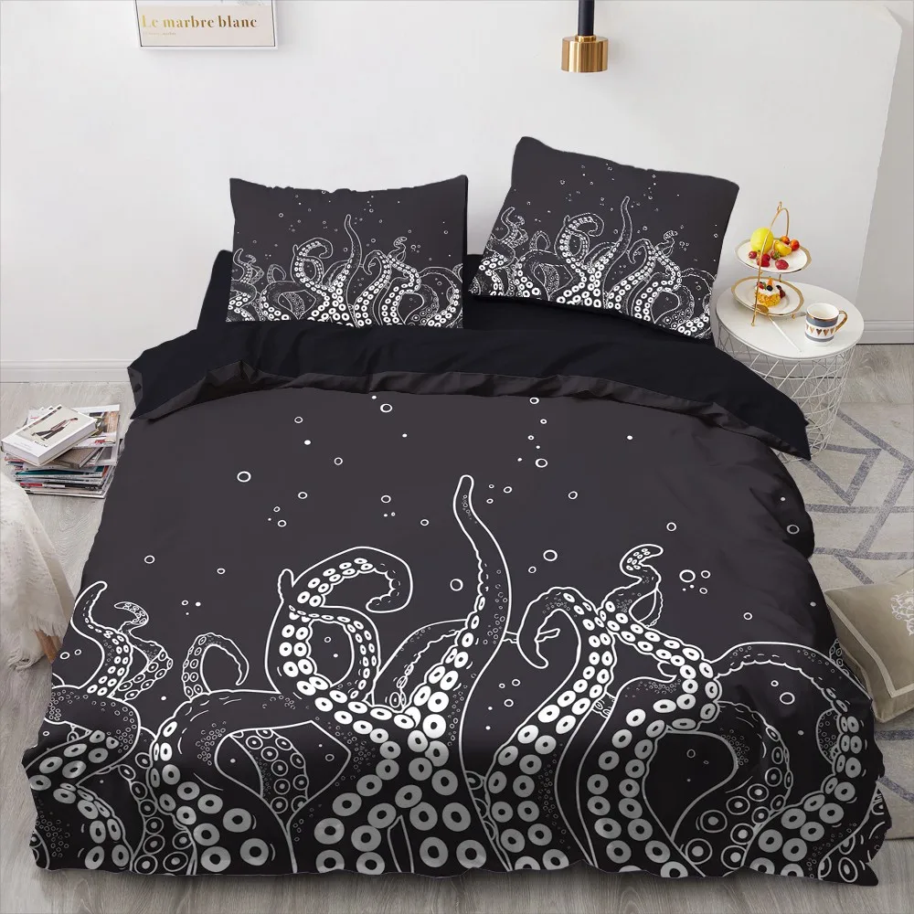 

3D принтованные наборы постельных принадлежностей класса люкс Abstracat Осьминог Roclet астронавт один Queen двойной полный белье королевского размера кровать для домашнее пуховое одеяло крышка
