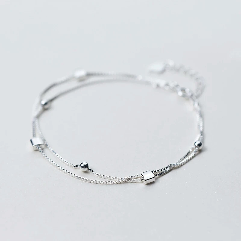 Authentic 925 Sterling Silver Double Layers Charm OL Style Bracelets for Women Box Chain Bracelet Jewelry S198
Authentic 925 Sterling Silver Double Layers Charm OL Style Bracelets for Women Box Chain Bracelet Jewelry S198