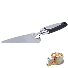 Aço inoxidável borda serrilhada bolo servidor lâmina cortador pizza pizza pá bolo espátula ferramenta de cozimento espátula silicone espátula(China)