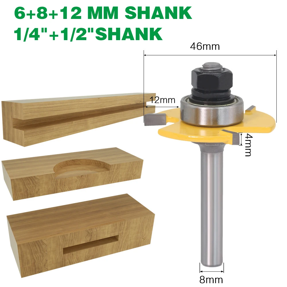 1PC 1/2" 1/4" 6MM 8MM 12MM Shank Milling Cutter Wood Carving Groove Joint Assembly Router Bit Set Wood Cutter Tools For Joinery
1PC 1/2" 1/4" 6MM 8MM 12MM Shank Milling Cutter Wood Carving Groove Joint Assembly Router Bit Set Wood Cutter Tools For Joinery