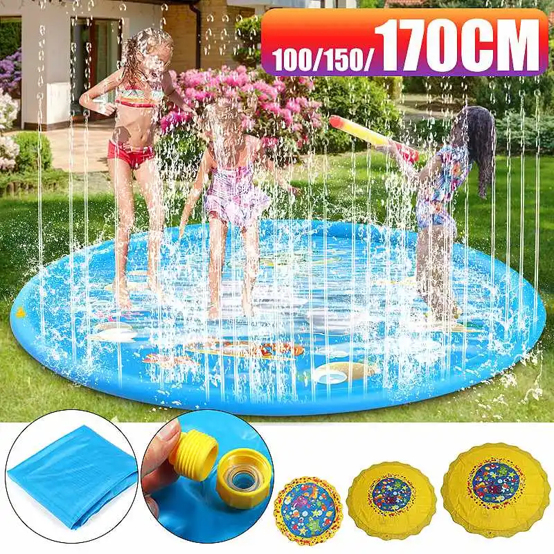 

100/150/170CM Sprinkle Splash Play Mat Fun Spray Toys Inflatable Splash Pad Water Toys Cooling Water Mats Swimming Pools Outdoor