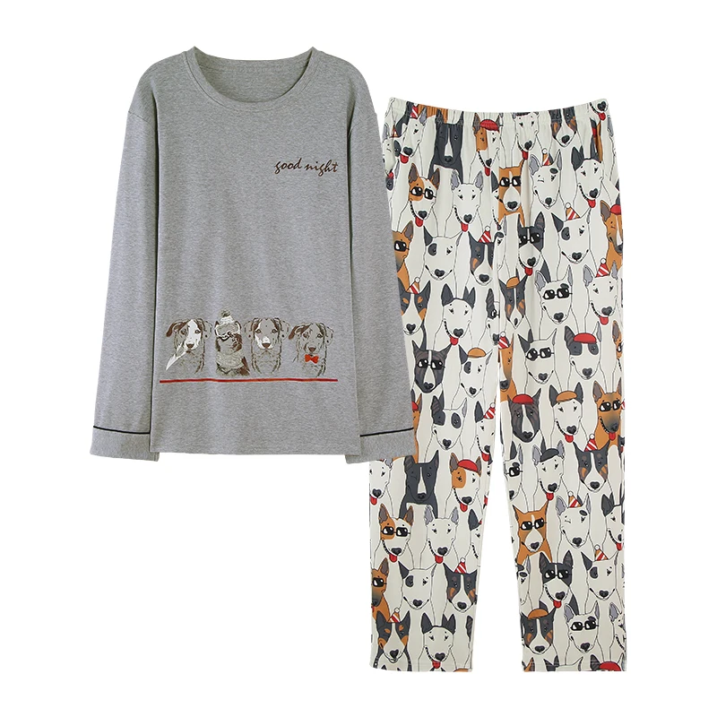 New Sleepwear Homesuit Homeclothes Fashion Style Gray Top Dog Printing Mens Pyjama Pajama Set Long Sleeve Long Pants Pj Set
New Sleepwear Homesuit Homeclothes Fashion Style Gray Top Dog Printing Mens Pyjama Pajama Set Long Sleeve Long Pants Pj Set