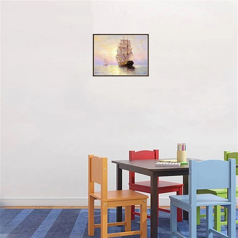 Peinture diamant bateau, broderie 5D, point de croix, rond, carré, mosaïque, manuel, Art, cadeau, décoration de maison, bricolage Peinture diamant bateau, broderie 5D, point de croix, rond, carré, mosaïque, manuel, Art, cadeau, décoration de maison, bricolage