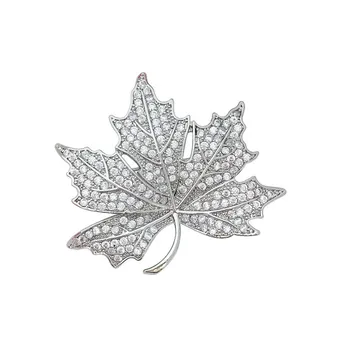 

Fashion AAA Zircon Maple Leaf Brooch Women Accessories Atmosphere Quality Coat Pin Cardigan with Jewelry Custom Brooches Jewelry