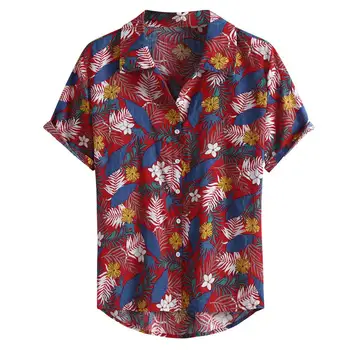 Men Multi Color Floral hawaiian shirt Lump Chest Turn-down Collar Short Sleeve Round Hem Loose summer 2020 Shirts Blouse red
Men Multi Color Floral hawaiian shirt Lump Chest Turn-down Collar Short Sleeve Round Hem Loose summer 2020 Shirts Blouse red
