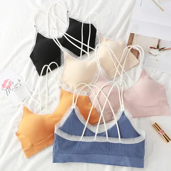 Women Tank Lace Sexy Crop Tops Bra Thread Tube Top Female Sleeveless Seamless Sports Bra Crop Top 
Women Tank Lace Sexy Crop Tops Bra Thread Tube Top Female Sleeveless Seamless Sports Bra Crop Top