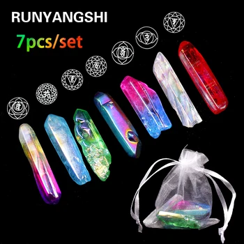 Natural Chakela Stone Set 7 Colors clear quartz Electroplated Crystal Column Color-plated Unicuspid Ornaments Decoration
Natural Chakela Stone Set 7 Colors clear quartz Electroplated Crystal Column Color-plated Unicuspid Ornaments Decoration