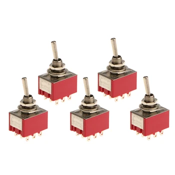 5 Pcs. On / Off Toggle Switch 9 Pin Model 3PDT Toggle Switch For Model Red