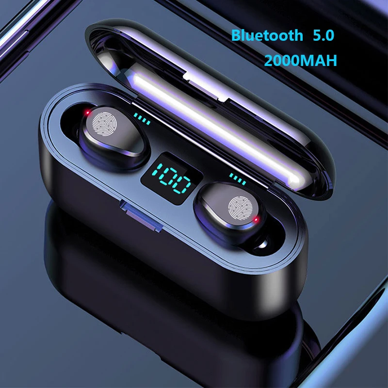 Wireless headset Bluetooth V5.0 F9 TWS mini in-ear 8D stereo wireless Bluetooth headset LED display, HIFI headset with power
Wireless headset Bluetooth V5.0 F9 TWS mini in-ear 8D stereo wireless Bluetooth headset LED display, HIFI headset with power