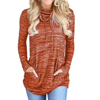 Ladies knitted pockets loose T-shirt ladies casual solid color O-neck drawstring ladies tops
Ladies knitted pockets loose T-shirt ladies casual solid color O-neck drawstring ladies tops