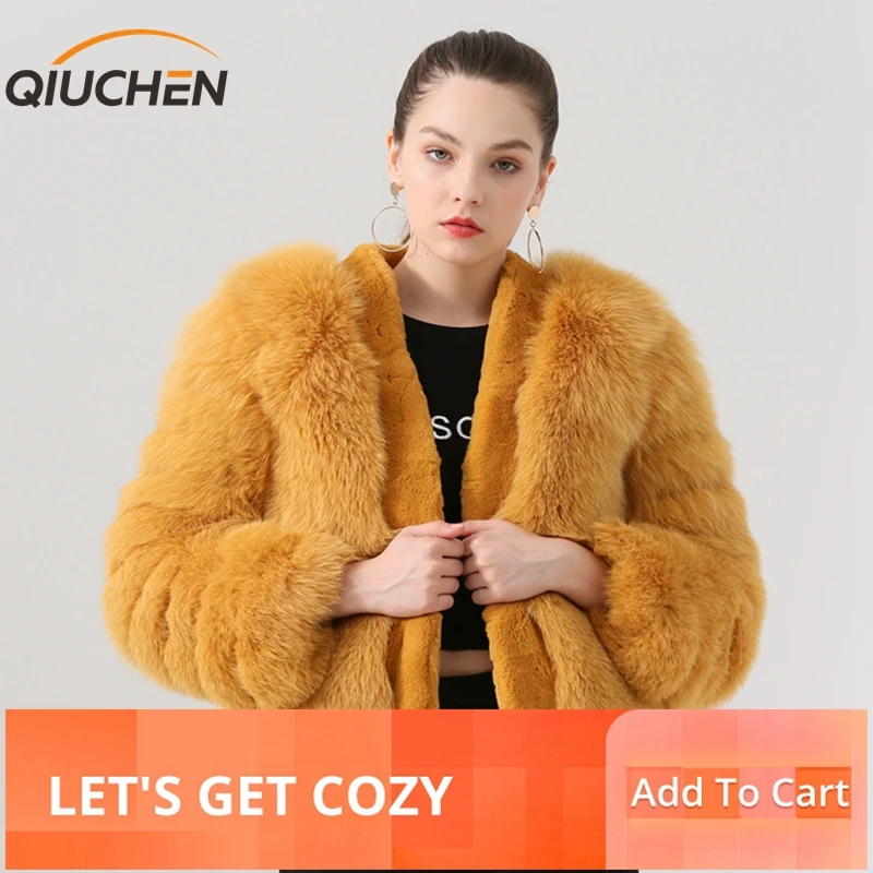 QIUCHEN PJ19051 2019 New arrival real fox fur coat with Rex rabbit fur women winter coat Fashion model Hot sale
QIUCHEN PJ19051 2019 New arrival real fox fur coat with Rex rabbit fur women winter coat Fashion model Hot sale