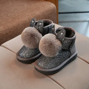 New Kids Snow Boots for Girls Winter Shoes Plush Warm Rabbit Fur Sequin Leather Ankle Boot Waterproof Flat Fashion Princess Boot 
New Kids Snow Boots for Girls Winter Shoes Plush Warm Rabbit Fur Sequin Leather Ankle Boot Waterproof Flat Fashion Princess Boot