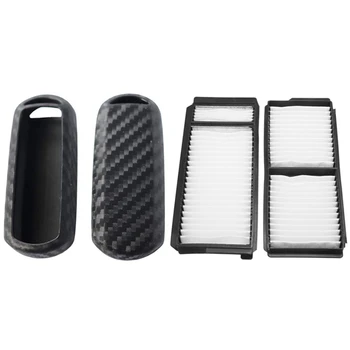 2 Pac Silicone Carbon Fiber Pattern Car Key Case Cover Keychain with 2Pcs Automobiles Filters Set White Cabin Air Filter
2 Pac Silicone Carbon Fiber Pattern Car Key Case Cover Keychain with 2Pcs Automobiles Filters Set White Cabin Air Filter