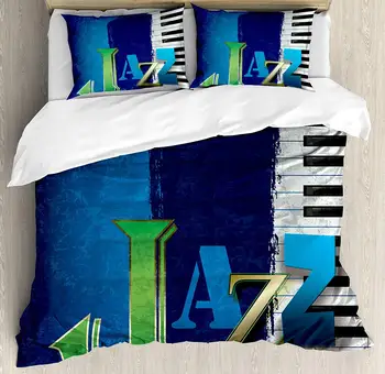Jazz Music Duvet Cover Set Abstract Cracked Jazz Music Background with Piano Keys Music Themed Print Decorative 3 Piece Bedding
Jazz Music Duvet Cover Set Abstract Cracked Jazz Music Background with Piano Keys Music Themed Print Decorative 3 Piece Bedding
