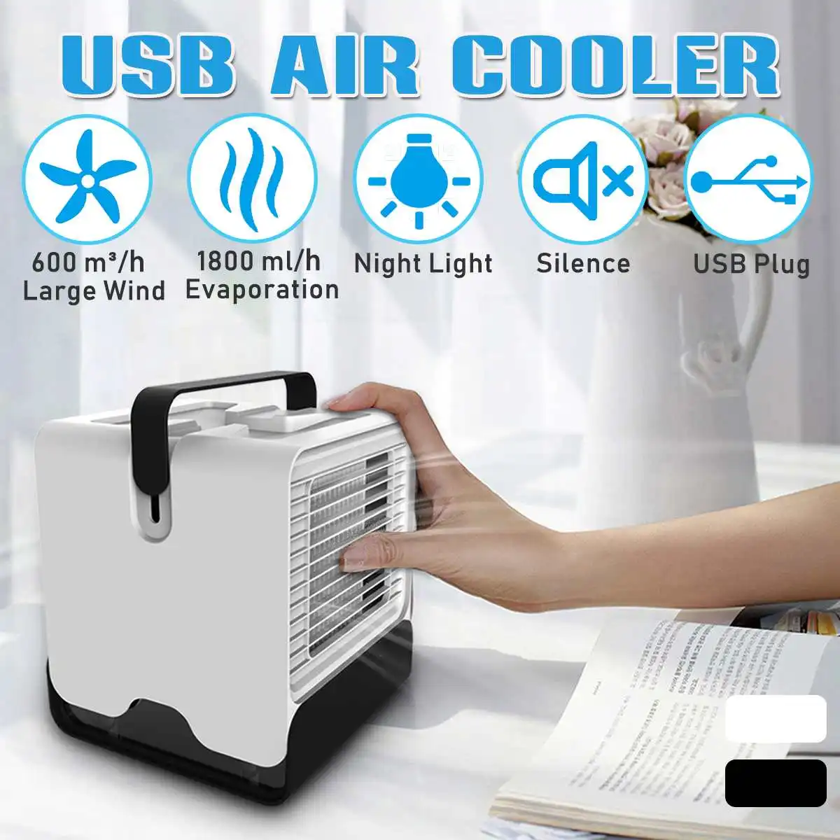 Portable Air Conditioner with Light USB Mini Air Cooler Fan For Office Home Car Desktop Air Cooling Fan
Portable Air Conditioner with Light USB Mini Air Cooler Fan For Office Home Car Desktop Air Cooling Fan
