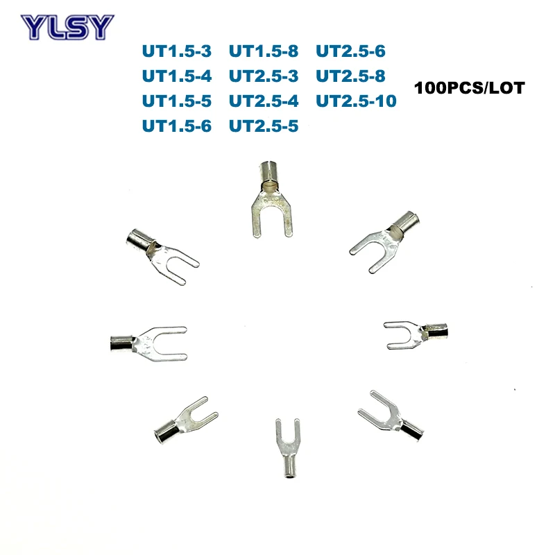 100Pcs Fork Cold Press Non-insulated Terminal UT1.5/2.5 Electric Naked Crimp Terminals Wire Cable Connector 1.5/2.5mm2 16/14AWG
100Pcs Fork Cold Press Non-insulated Terminal UT1.5/2.5 Electric Naked Crimp Terminals Wire Cable Connector 1.5/2.5mm2 16/14AWG