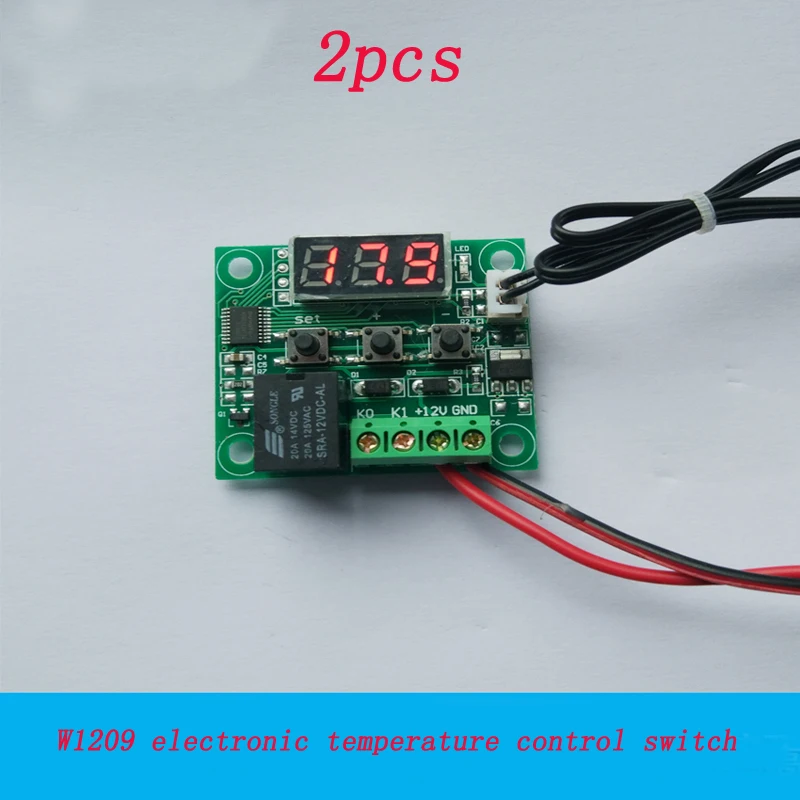 2pcs W1209 Electronic Temperature Control Switch DC 12V LED Digital Thermostat Temperature Thermometer Controller Switch Module
2pcs W1209 Electronic Temperature Control Switch DC 12V LED Digital Thermostat Temperature Thermometer Controller Switch Module