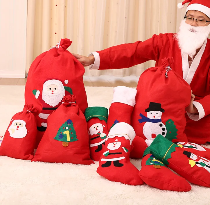 size non-woven fabrics gift bag storage bags christmas candy