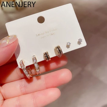 ANENJERY 6 pieces/set Small Circle Hoop Earring Set for Women Gold Color Earrings Daily Jewelry Gifts Wholesale S-E1292
ANENJERY 6 pieces/set Small Circle Hoop Earring Set for Women Gold Color Earrings Daily Jewelry Gifts Wholesale S-E1292