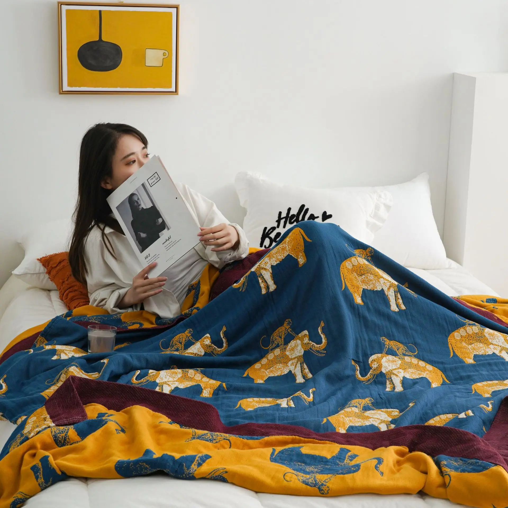 Blanket Cool Soft Printed Five-layers Fiber Thin Cotton Quilt Luxury For Cooling Summer Couch Cover Bed Machine Wash Bedspread
Blanket Cool Soft Printed Five-layers Fiber Thin Cotton Quilt Luxury For Cooling Summer Couch Cover Bed Machine Wash Bedspread