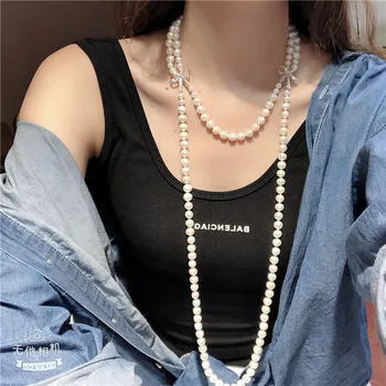 Beautiful 2strands 7-8mm white freshwater pearl micro inlay zircon bowknot accessories necklace long 45-100cm
Beautiful 2strands 7-8mm white freshwater pearl micro inlay zircon bowknot accessories necklace long 45-100cm