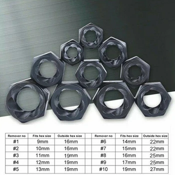 10* Bolt Nut Remover Extractor Kit High Stength And Hardness Aluminum Alloy Damaged Stripped Socket Wrench Set
10* Bolt Nut Remover Extractor Kit High Stength And Hardness Aluminum Alloy Damaged Stripped Socket Wrench Set