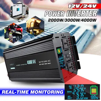 4000W Car Inverter 12V/24V 220V Voltage transformer Modified Sine Wave Power Inverter DC12V to 220V Converter+Smart LCD Display
4000W Car Inverter 12V/24V 220V Voltage transformer Modified Sine Wave Power Inverter DC12V to 220V Converter+Smart LCD Display
