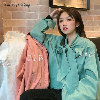 WHITNEY WANG Blouses 2020 Spring Fashion Streetwear Korean Style Big Bow Oversize Blouse Women Blusas Lady Shirt Top
WHITNEY WANG Blouses 2020 Spring Fashion Streetwear Korean Style Big Bow Oversize Blouse Women Blusas Lady Shirt Top