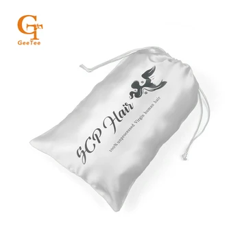 

Custom logo brand name Premium Human Virgin Hair Extension bundle satin packaging bags,sample hair packing silk bags storage