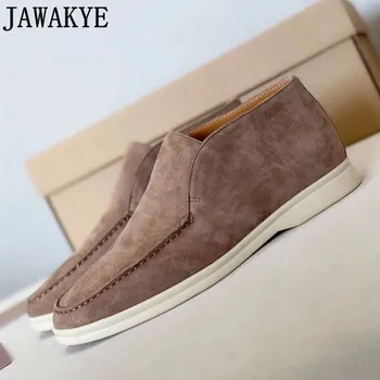 JAWAKYE Real Leather Suede Loafers high top flat Shoes for Women Round Toe open Causal driving Shoes walk loafers
JAWAKYE Real Leather Suede Loafers high top flat Shoes for Women Round Toe open Causal driving Shoes walk loafers