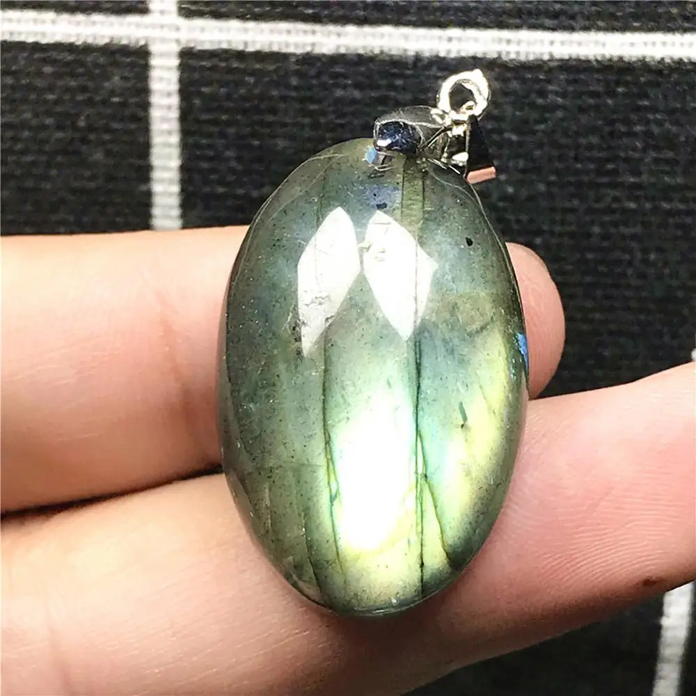 Necklace Pendant Natural Labradorite Stone Jewelry For Woman Men Yellow Light Crystal Silver 28x20x11mm Oval Beads Stone AAAAA
Necklace Pendant Natural Labradorite Stone Jewelry For Woman Men Yellow Light Crystal Silver 28x20x11mm Oval Beads Stone AAAAA