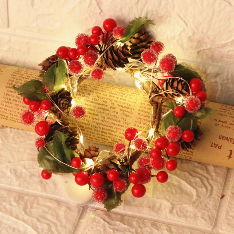 Christmas Tree Decorations Artificial Wreath Decorations With LED String Light Family Party Embellishment Xmas Eve Artificial Ga
Christmas Tree Decorations Artificial Wreath Decorations With LED String Light Family Party Embellishment Xmas Eve Artificial Ga
