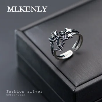 MLKENLY Fashion Jewelry 925 Sterling Silver Open Finger Ring Korean version of the fashion personality, many stars double-layer
MLKENLY Fashion Jewelry 925 Sterling Silver Open Finger Ring Korean version of the fashion personality, many stars double-layer