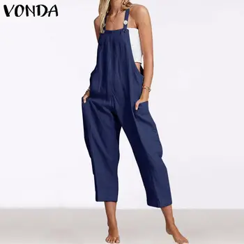 VONDA Summer Casual Loose Rompers Women Jumpsuits Cotton Solid Color Spagetti Strap Playsuits Wide Leg Pants Plus Size Pantalon
VONDA Summer Casual Loose Rompers Women Jumpsuits Cotton Solid Color Spagetti Strap Playsuits Wide Leg Pants Plus Size Pantalon