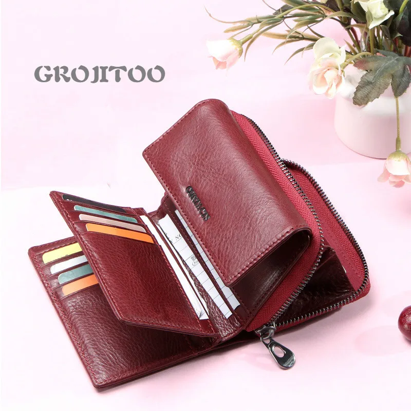 GROJITOO Fashion multi-functional genuine leather Lady wallet retro-style double-fold zipper coin purse
GROJITOO Fashion multi-functional genuine leather Lady wallet retro-style double-fold zipper coin purse