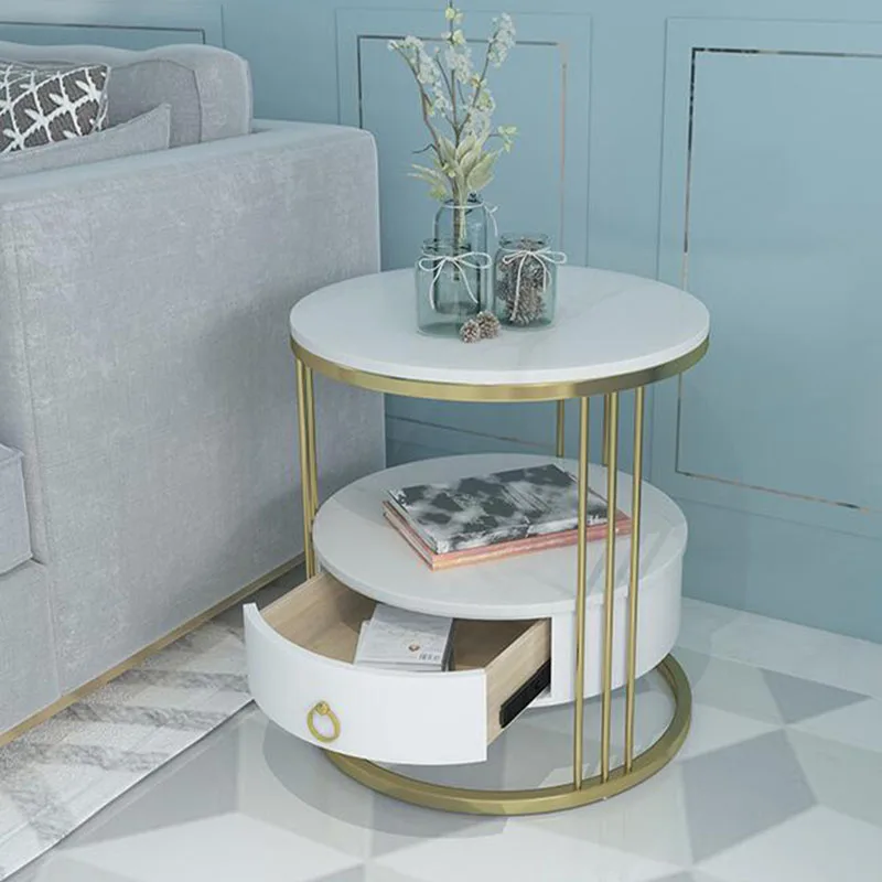 Marble Sofa Side Table Two Layer With Solid Wood Drawer Storage Round Nightstand Coffee Table for Living Room Home Furniture
Marble Sofa Side Table Two Layer With Solid Wood Drawer Storage Round Nightstand Coffee Table for Living Room Home Furniture