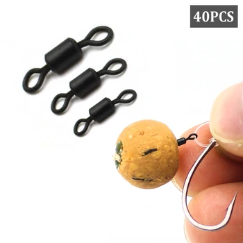 

40Pcs Multi Size Micro Carp Fishing Tackle Rolling Swivel Hair Rig Ring Loop Swivel Tear Drop Hair Rigs Carp Fishing Accessories