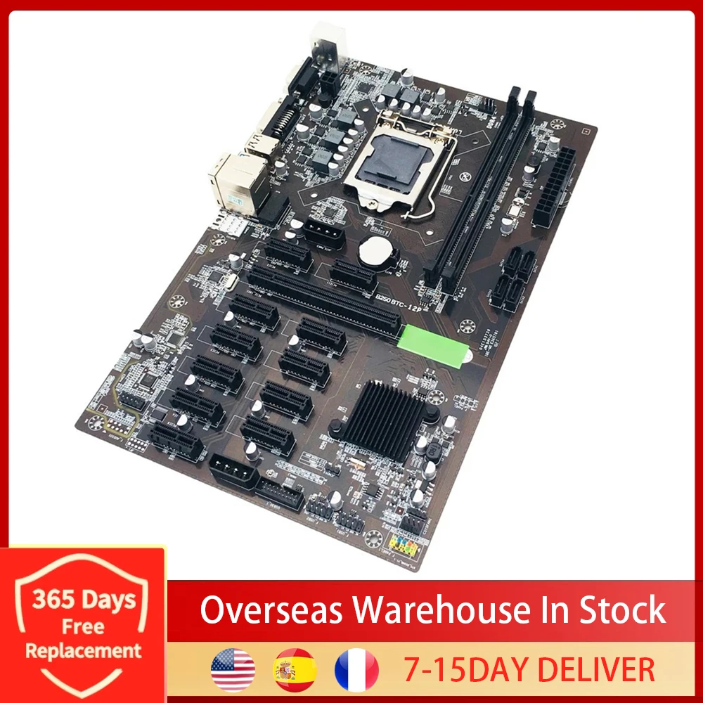 Материнская плата B250 BTC для майнинга с поддержкой LGA1151 DDR4 максимум 16 ГБ