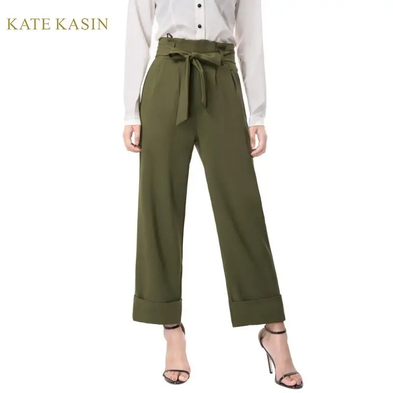 Kate Kasin Casual Pants Women Belt Decorated Wide Leg Pants Ankle Length Straight Cropped Trousers Sweatpants Pantalones Mujer
Kate Kasin Casual Pants Women Belt Decorated Wide Leg Pants Ankle Length Straight Cropped Trousers Sweatpants Pantalones Mujer