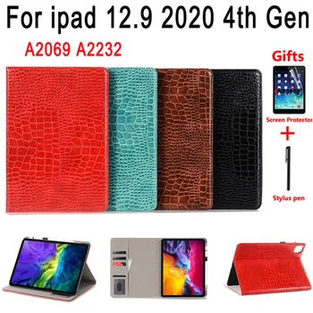 Case for ipad 12.9 2020 4th Gen A2069 A2232 Crocodile Premium Leather Flip Smart Sleep Wake Cover Tablet Shell + Film + Pen
Case for ipad 12.9 2020 4th Gen A2069 A2232 Crocodile Premium Leather Flip Smart Sleep Wake Cover Tablet Shell + Film + Pen
