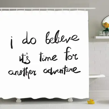 Shower Curtain Set with Hooks 72x78 Do Travel Adventure White Quote Time Signs Another in Believe Season Letter Scout Symbols
Shower Curtain Set with Hooks 72x78 Do Travel Adventure White Quote Time Signs Another in Believe Season Letter Scout Symbols