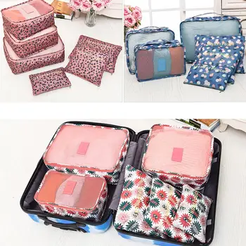 

6pcs/Set Container Tidy Pouch Packing Cube Travel Organizers Packing Cubes Case Family Home Supplies Saving Space Clothes