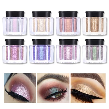 

8 Colors Glitter Eye Shadow Loose Powder Diamond Shine Eyeshadow Pigment Sparkle Beauty Holographic Makeup Metallic Nude