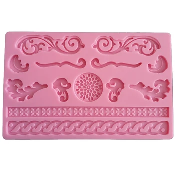 Lace Cake Border Decor Flower Pearl Silicone Mould Embosser Mold cake decoration tool Gumpaste Fondant Sugar Craft Baking Molds
Lace Cake Border Decor Flower Pearl Silicone Mould Embosser Mold cake decoration tool Gumpaste Fondant Sugar Craft Baking Molds