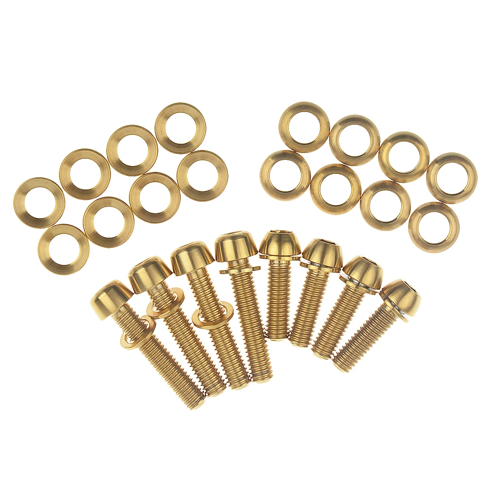 Xingxi 1 Set Titanium Bolts M6x20mm M6*29mm Half-round Head Screws & Concave / Convex Washer for Disc Brake Caliper Mount Lever
Xingxi 1 Set Titanium Bolts M6x20mm M6*29mm Half-round Head Screws & Concave / Convex Washer for Disc Brake Caliper Mount Lever